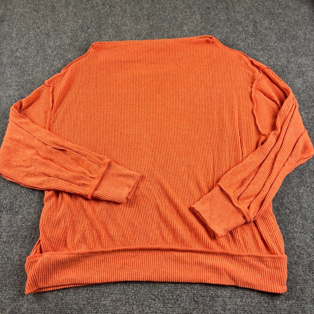 WE THE FREE Women’s Peachy Orange Soft Valencia Off the Shoulder Shirt Small